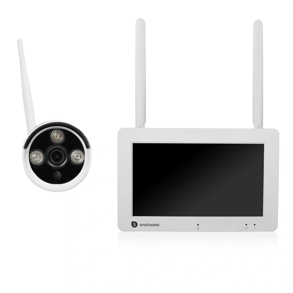 Trådlös övervakningskamera 1080p 7" skärm + app