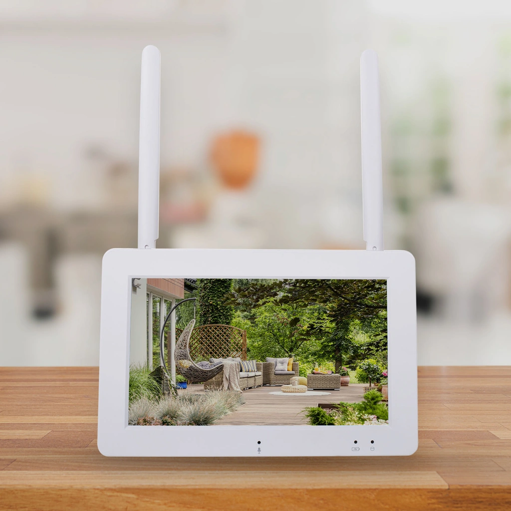 Trådlös övervakningskamera 1080p 7" skärm + app