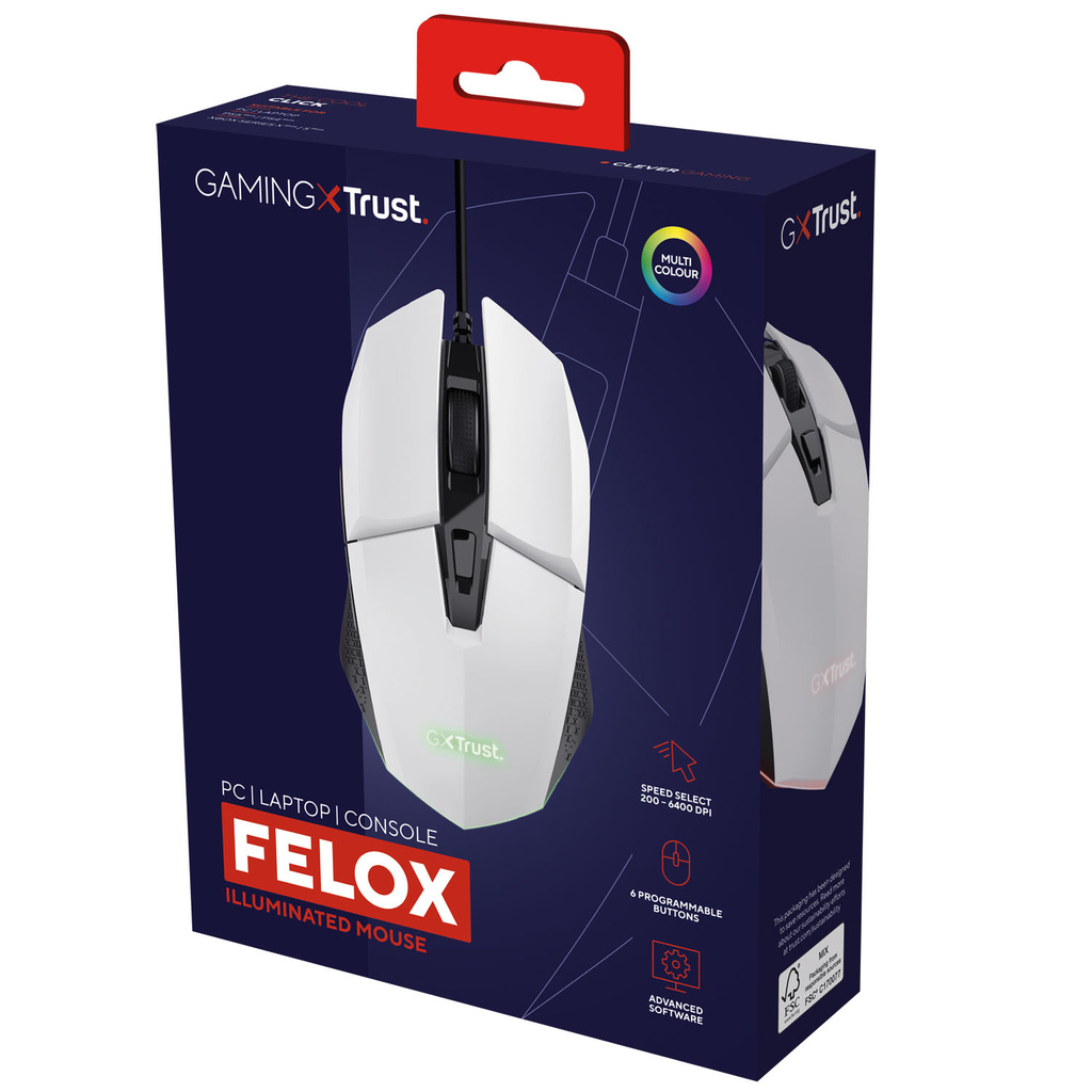 GXT 109W Felox Illuminated Gaming mouse Vit