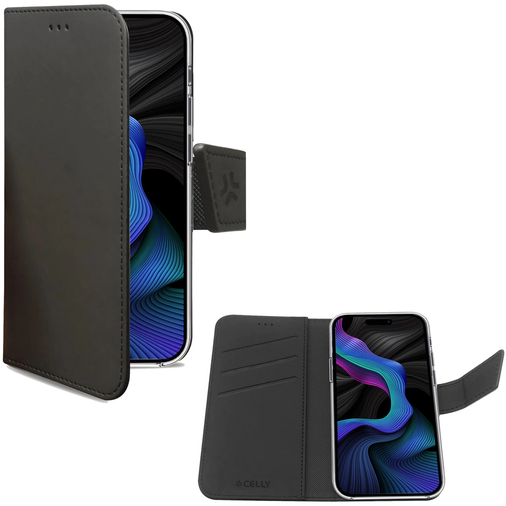 Wally Wallet Case iPhone 15 Svart