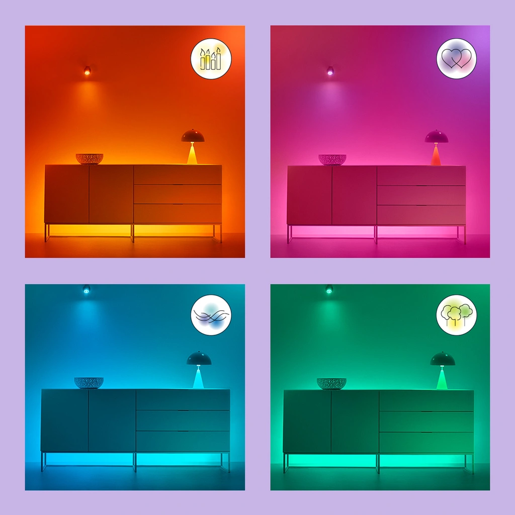 WiFi Smart LED E27 40W Filament Färg + Varm-kallvit 470lm