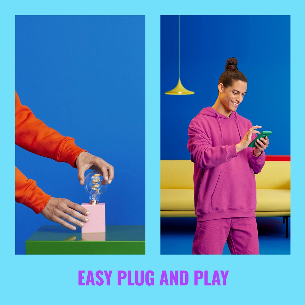 WiFi Smart LED E27 40W Filament Färg + Varm-kallvit 470lm