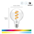 WiFi Smart LED E27 G95 40W Filament Färg + Varm-kallvit 470lm