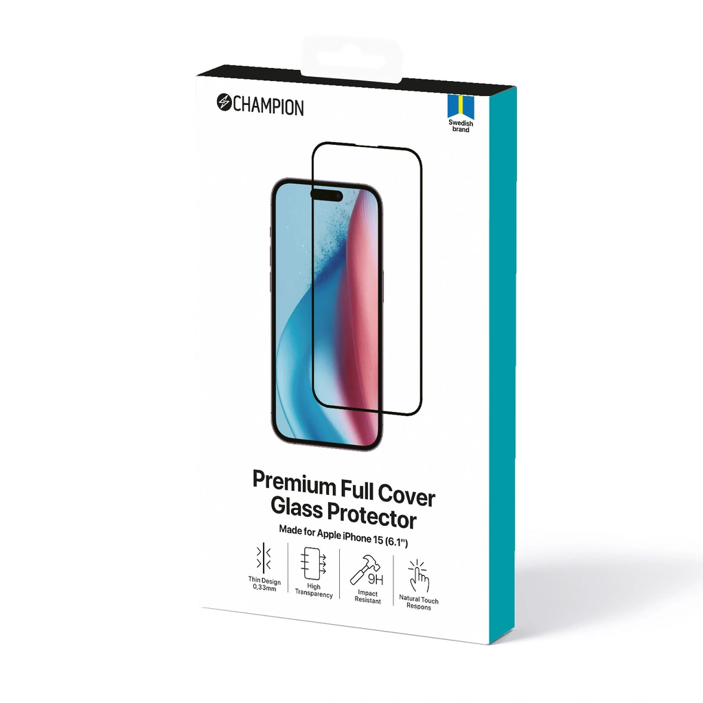 Skärmskydd iPhone 16 / 15 Svart