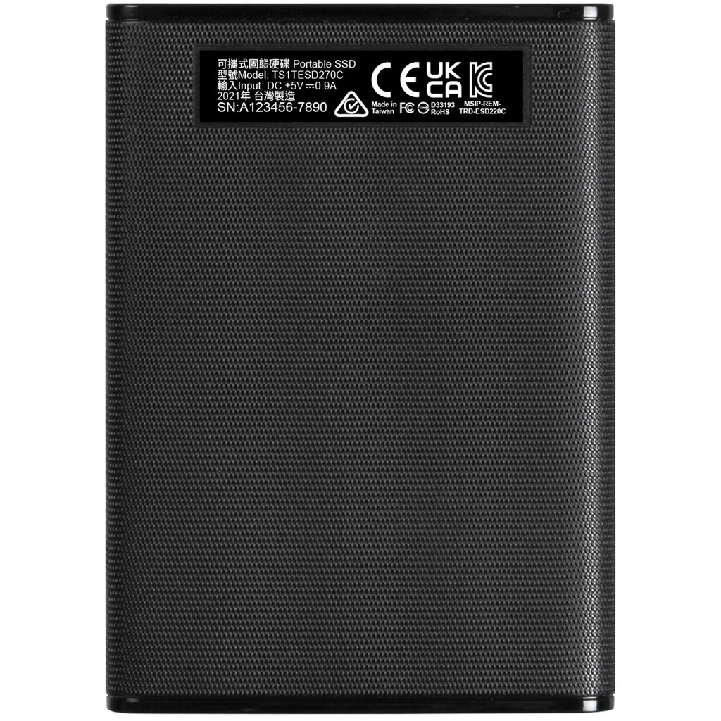Portabel SSD ESD270C USB-C 2TB (R520/W460) Svart