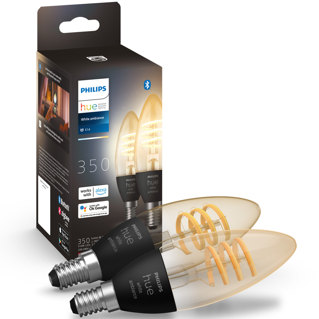 Hue White Ambiance Filament E14 Kron 350 lm 2-pack