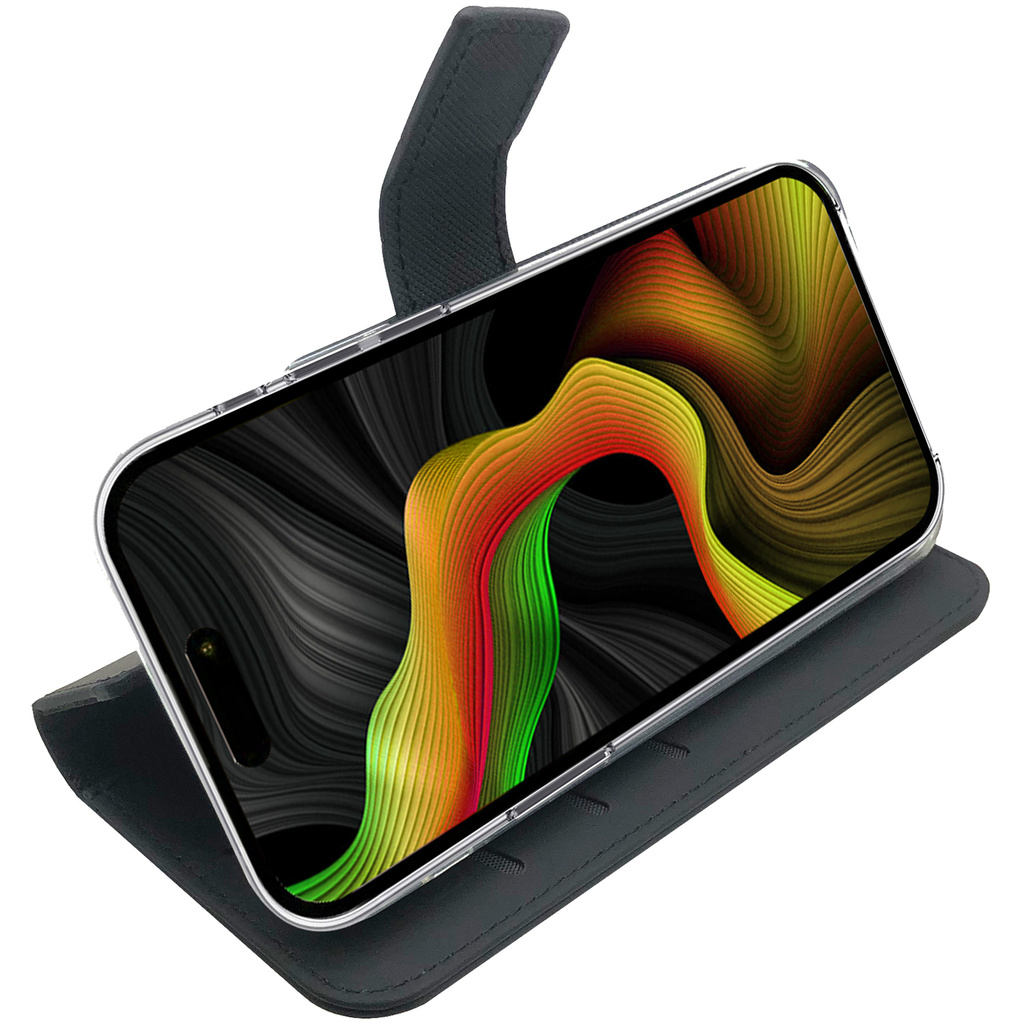 Wally Wallet Case iPhone 15 Pro Max Svart