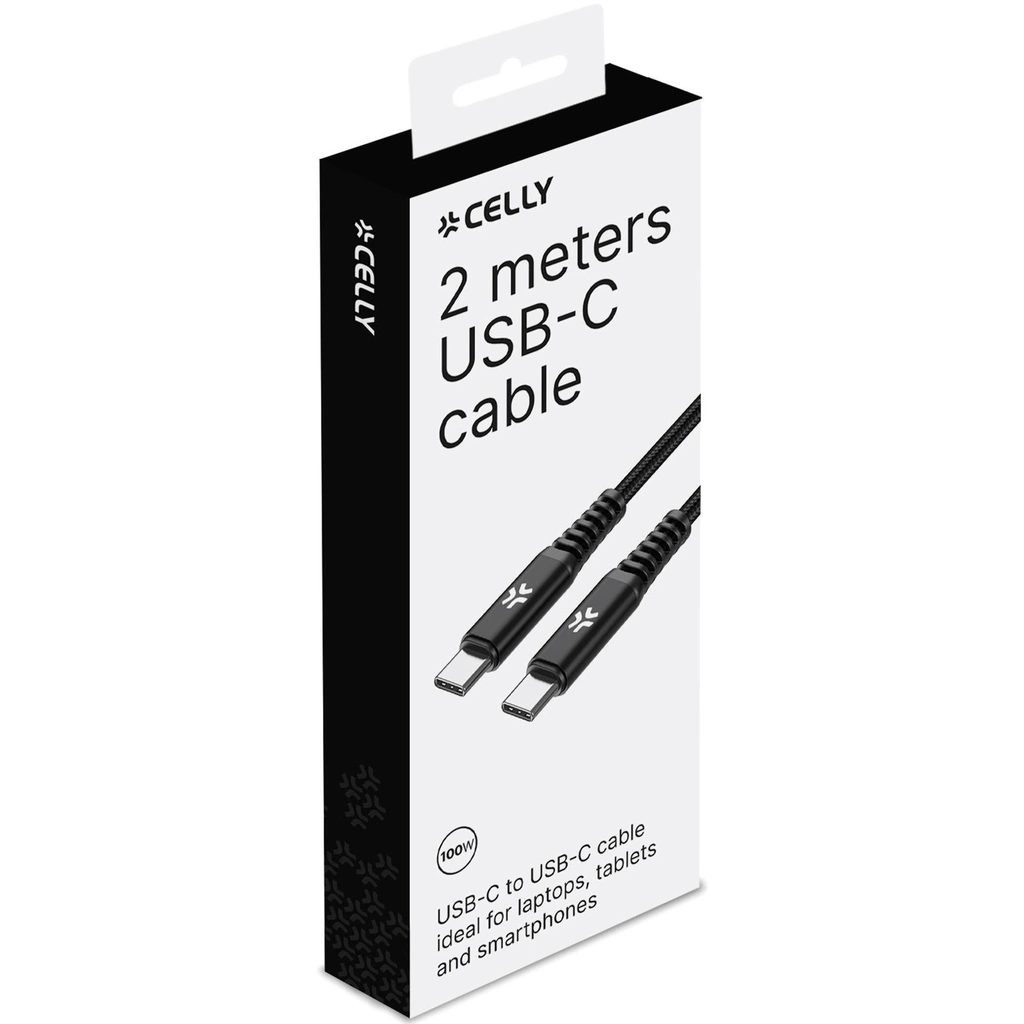 USB-C till USB-C Kabel 100W 2m Svart