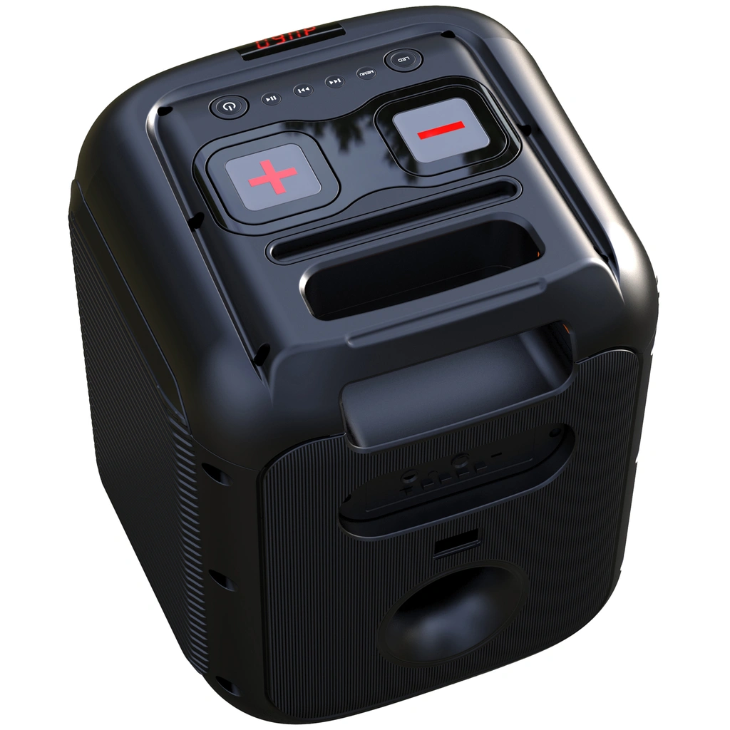 Högtalare Bluetooth 8" woofer 40W Batteri LED-ljus BPS-250 Svart