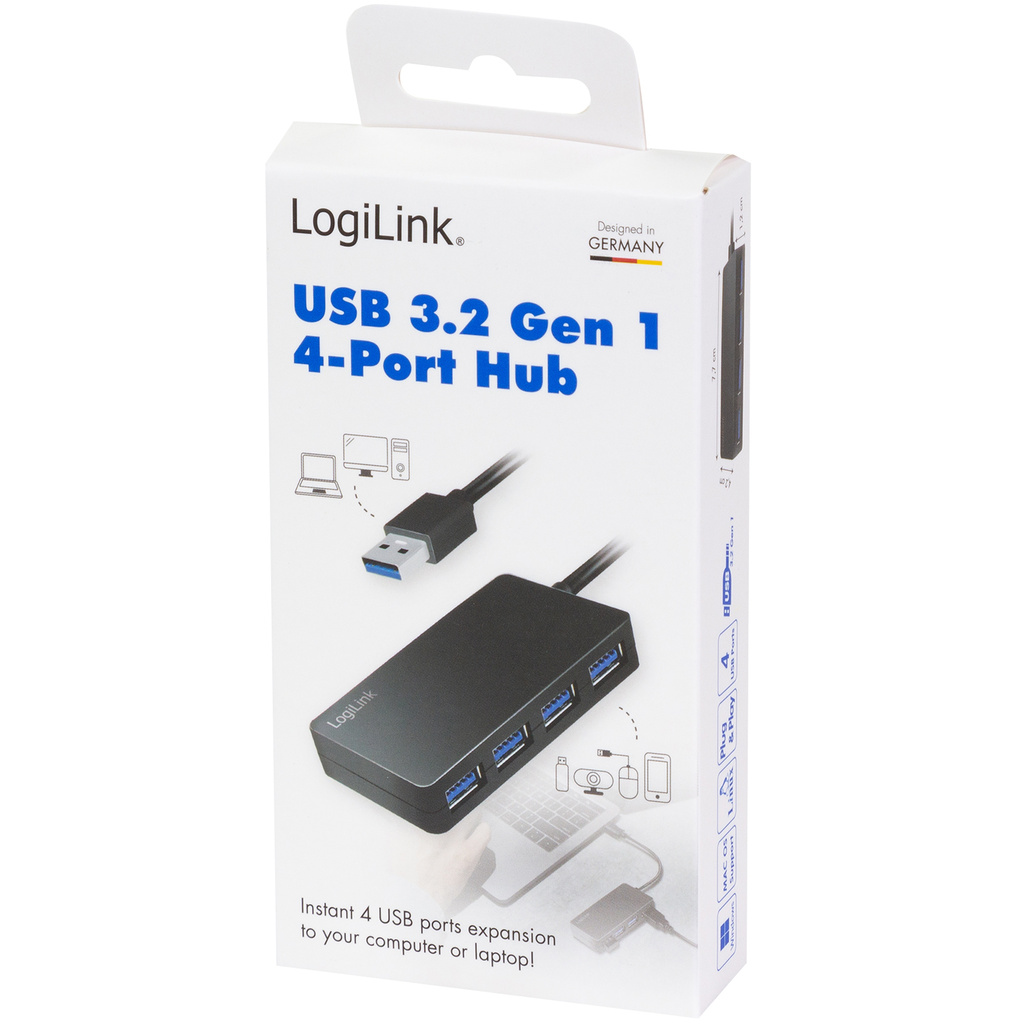 USB 3.0-hub (3.2 Gen1) 4 USB-A-portar