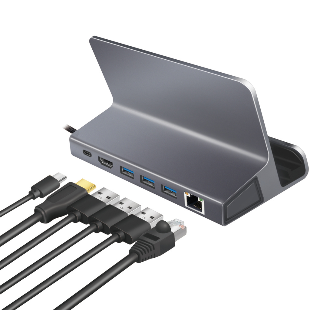 USB-C-dockningsstation 6-i-1 iPad/Steam Deck m.m.