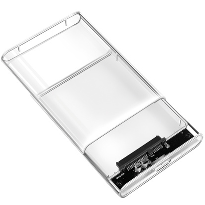 Hårdiskkabinett 2,5" USB 3.0 Skruvfri design Transparent