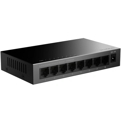 8-port Gigabitswitch Metall Svart