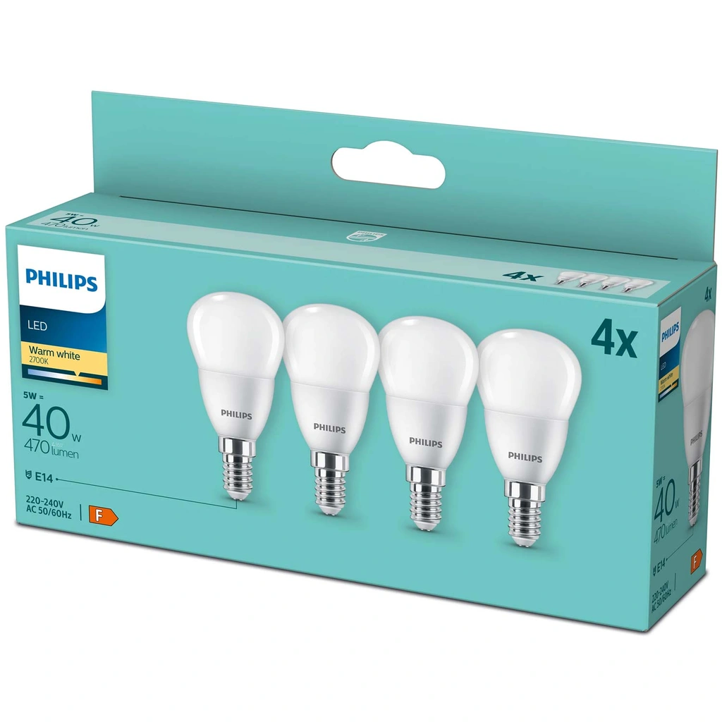 4-pack LED E14 Klot P45 5W (40W) Frost 470lm