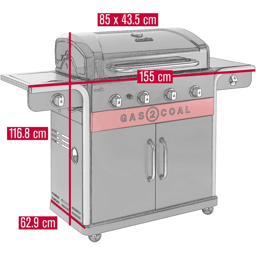 Hybridgrill Gas2Coal 2.0 4+1 Brännare
