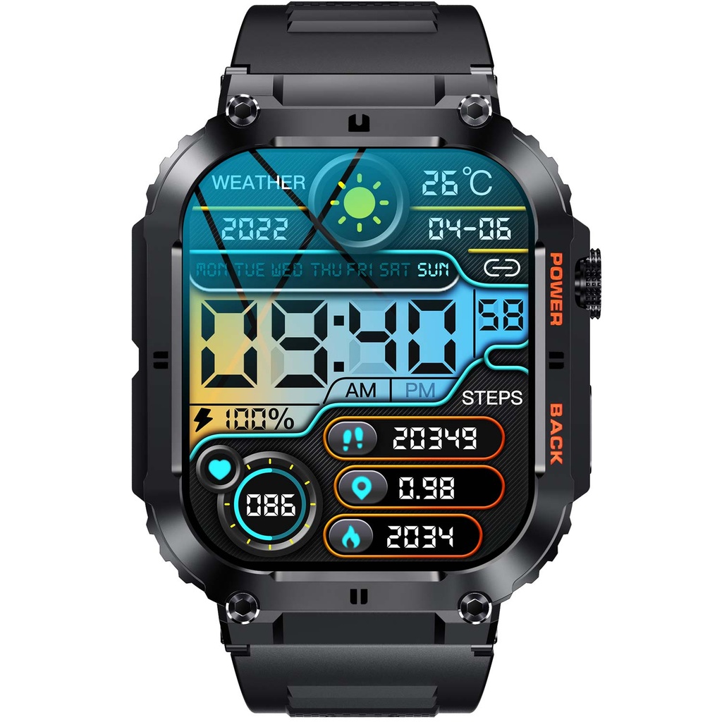 SWC-191B Bluetooth SmartWatch with heartrate, blood pressure and blood oxygen sensor & call function