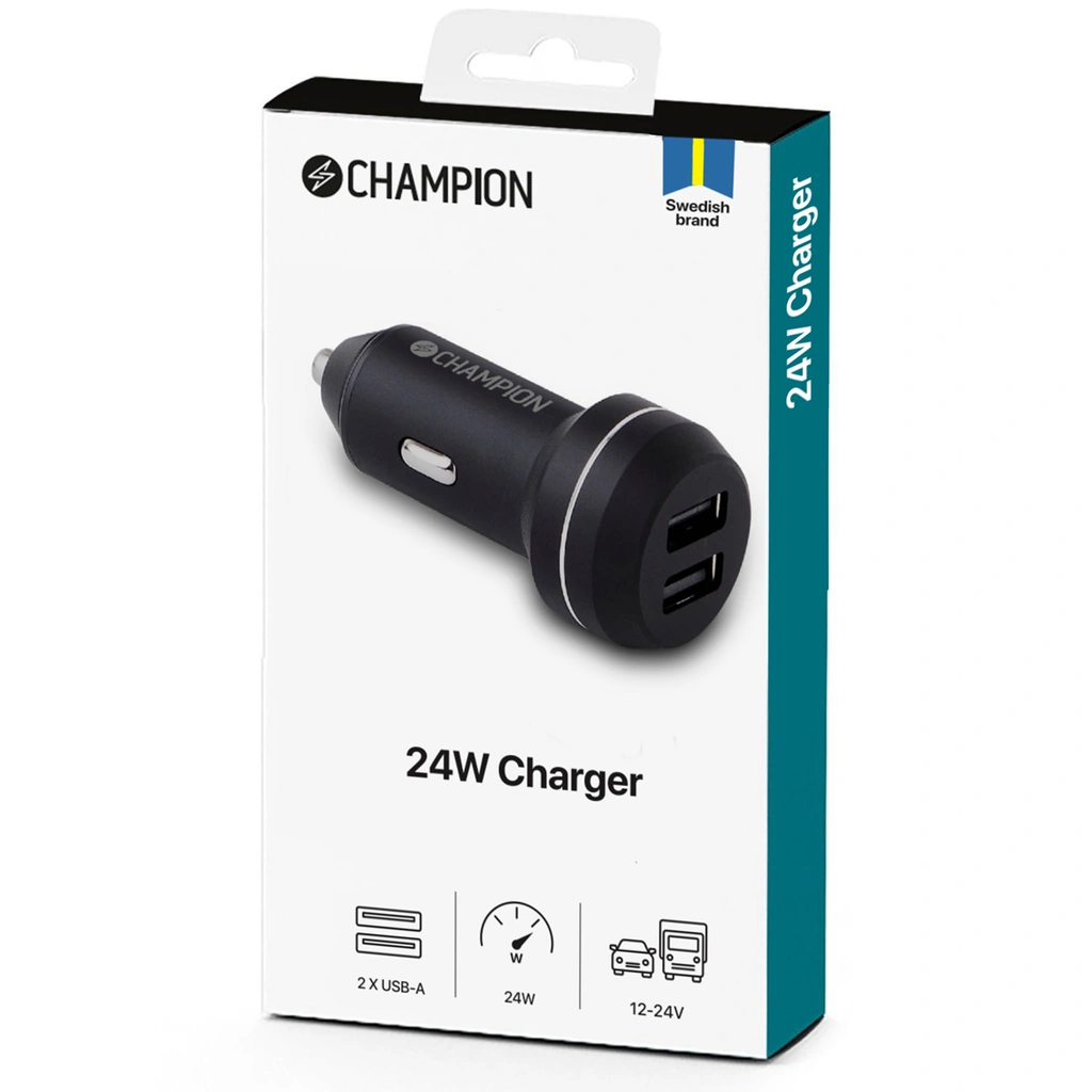 Car Charger 24W 2-Port Black