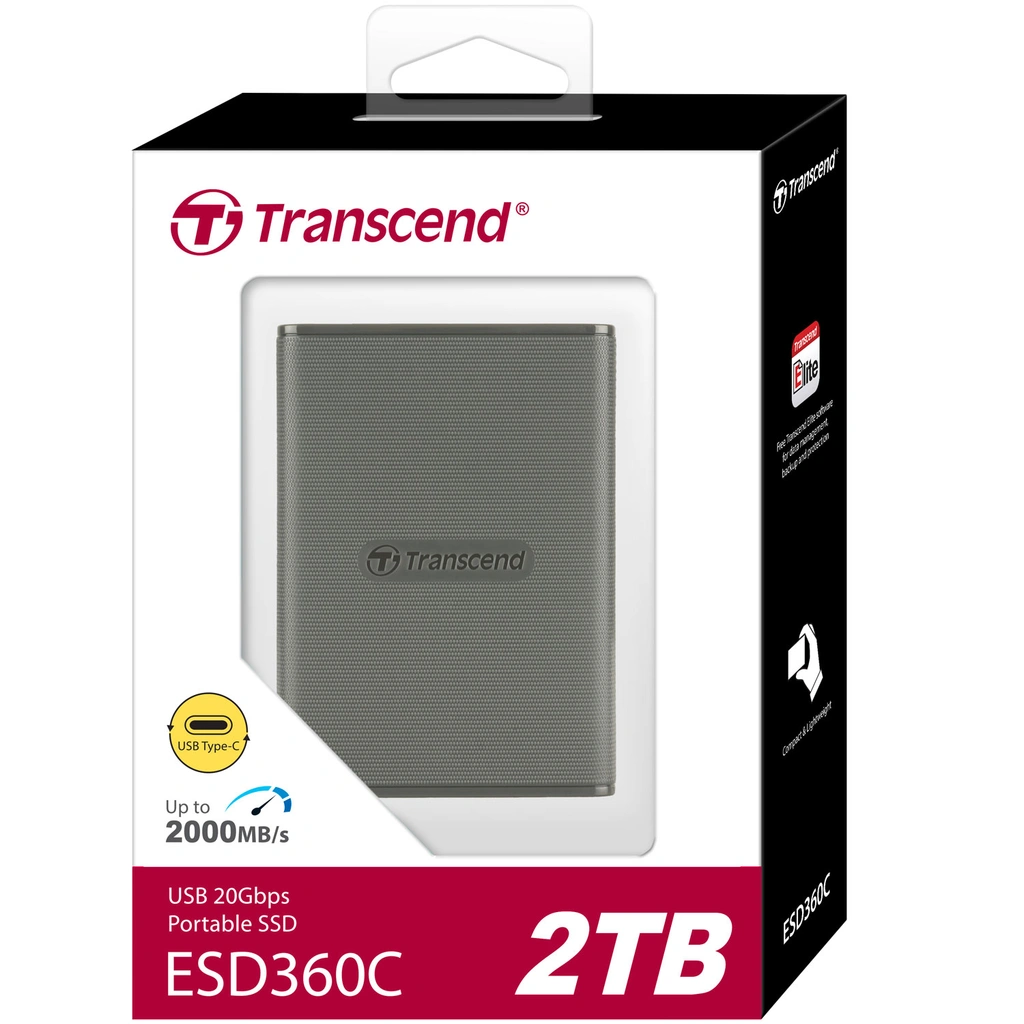 Portabel SSD ESD360C USB-C 2TB 20Gbps (R2000/W2000 Mb/s)
