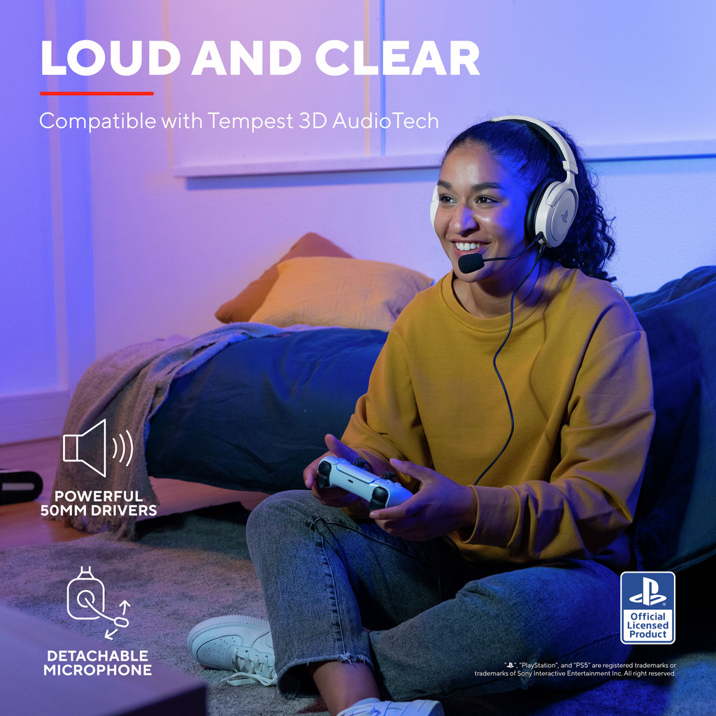 GXT 498W Forta Gamingheadset PS5 Vit