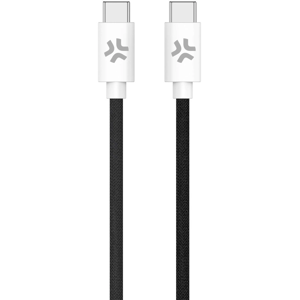 USB-C till USB-C Kabel flätad 60W 1,5m Svart