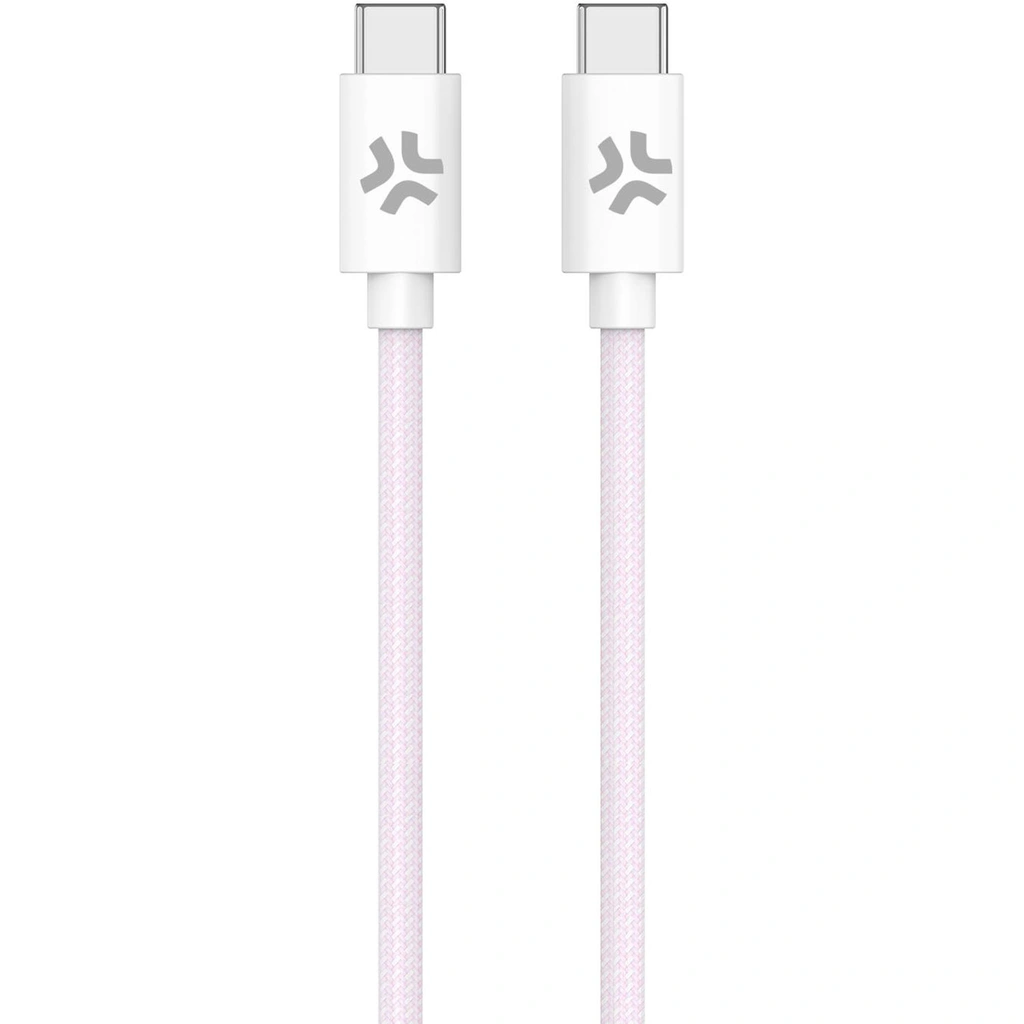 USB-C till USB-C Kabel flätad 60W 1,5m Rosa