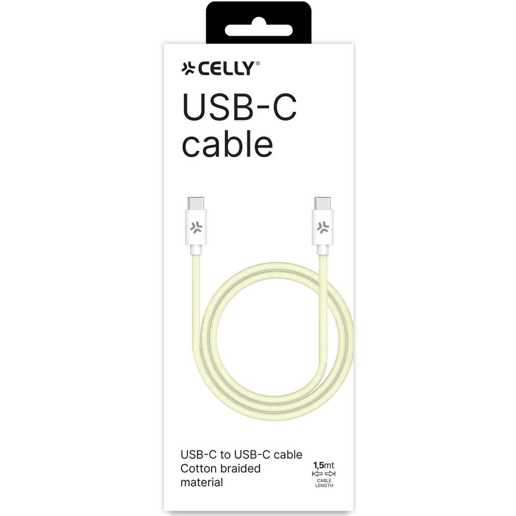 USB-C - USB-C-kabel 60W 1,5 m Gul