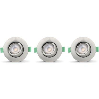 Ellen Infälld downlight Dim-to-Warm 520lm IP65 3-pack Borstad stål