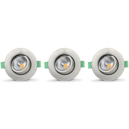 Lisa Dimbar Infälld downlight 3000K 600lm IP65 3-pack Borstad stål 