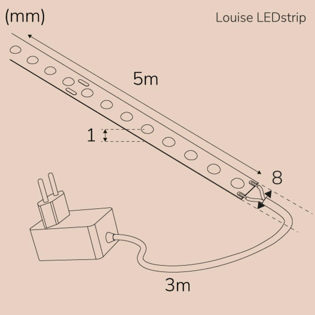 Louise Ledstrip kit COB-LED DOT IP20 5m​​​ 3000K​​​