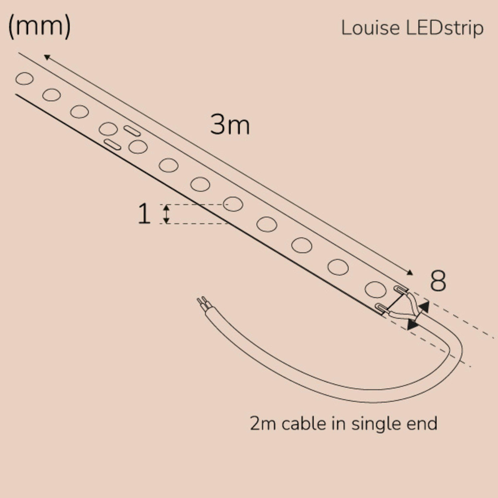 Louise Ledstrip COB-LED DOT utan trafo IP20 3m​​​ 3000K​​​