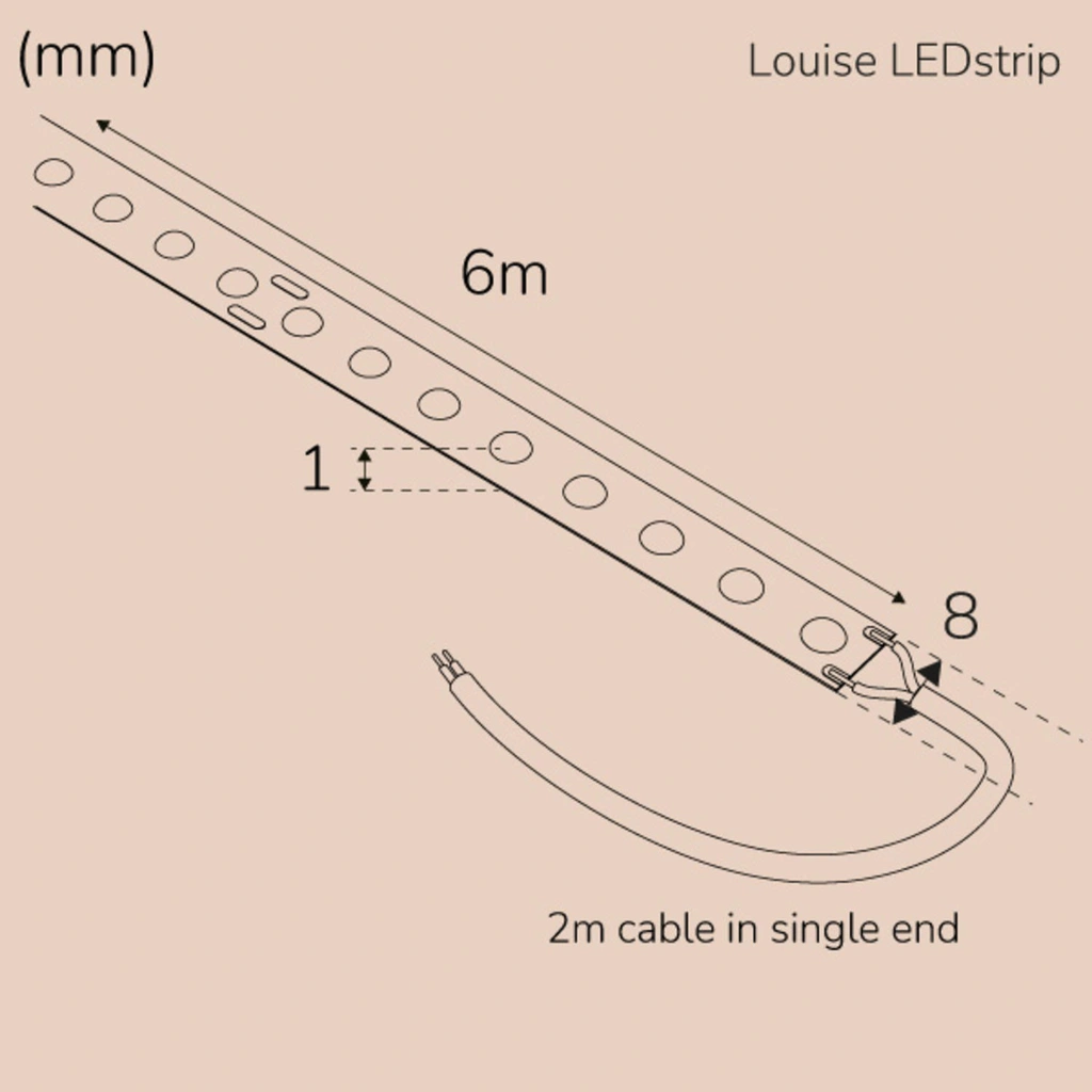 Louise Ledstrip COB-LED DOT utan trafo IP20 6m​​​ 3000K​​​