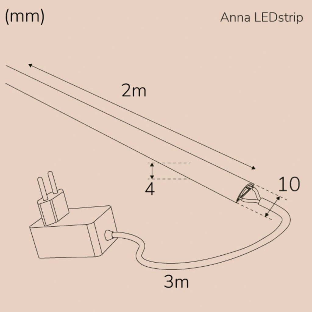 Anna Ledstrip kit COB-LED Milky IP65 2m​​ 3000K​​​