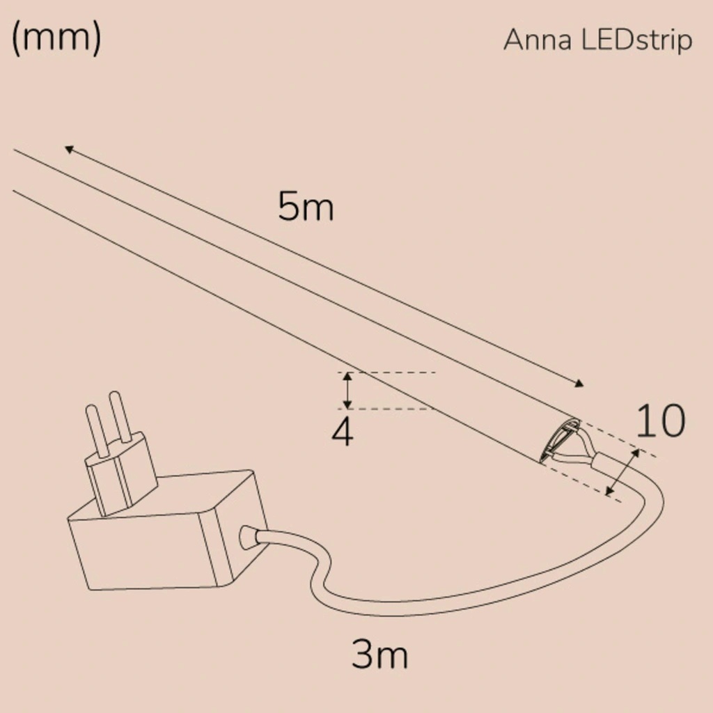 Anna Ledstrip kit COB-LED Milky IP65 5m​​ 3000K​​​