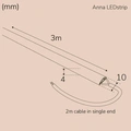 Anna Ledstrip COB-LED Milky utan trafo IP65 3m​​ 3000K​​​