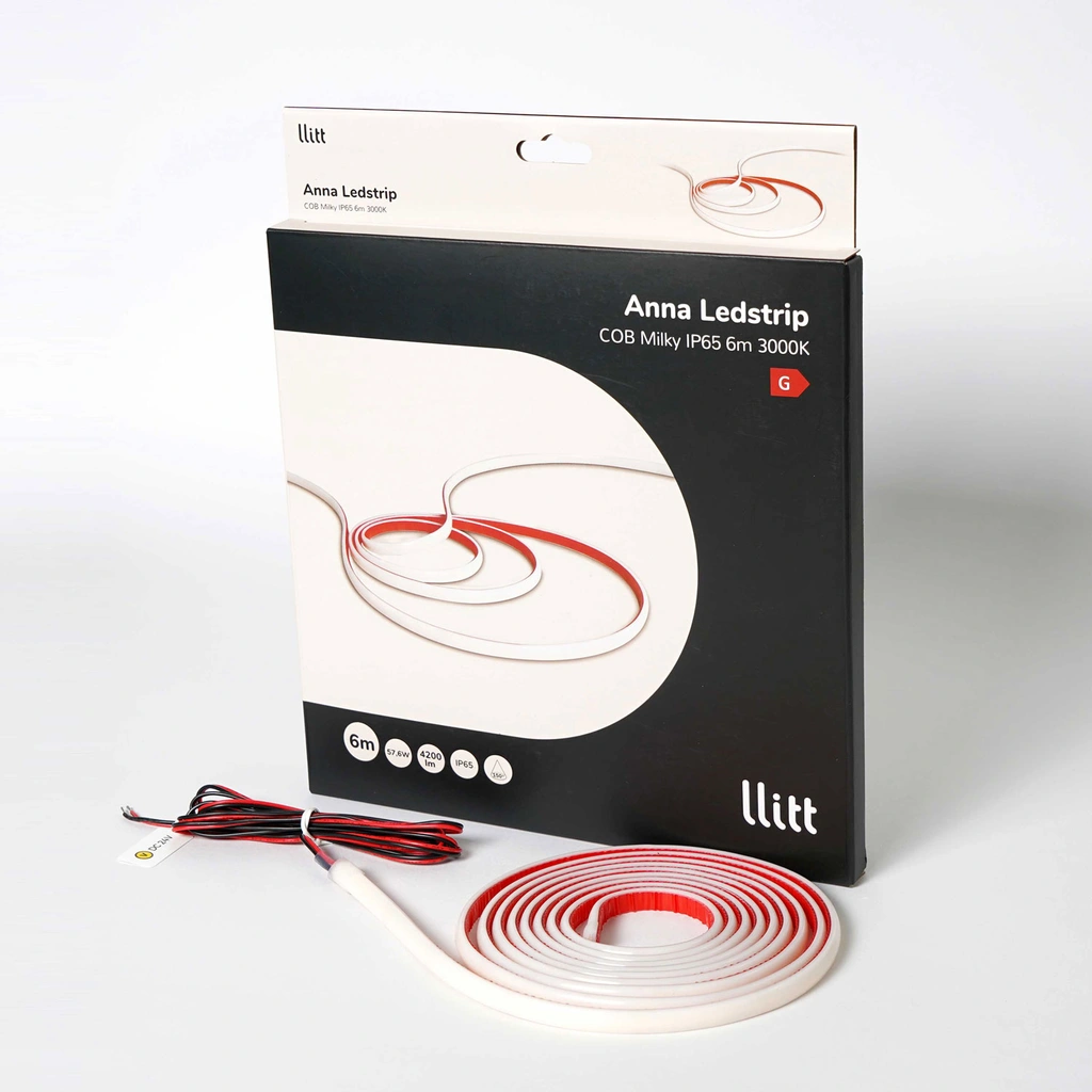 Anna Ledstrip COB-LED Milky utan trafo IP65 6m​​ 3000K​​​