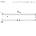 Jenny 870 Köksbänksbelysning Dimbar 3000K 1000lm 870cm