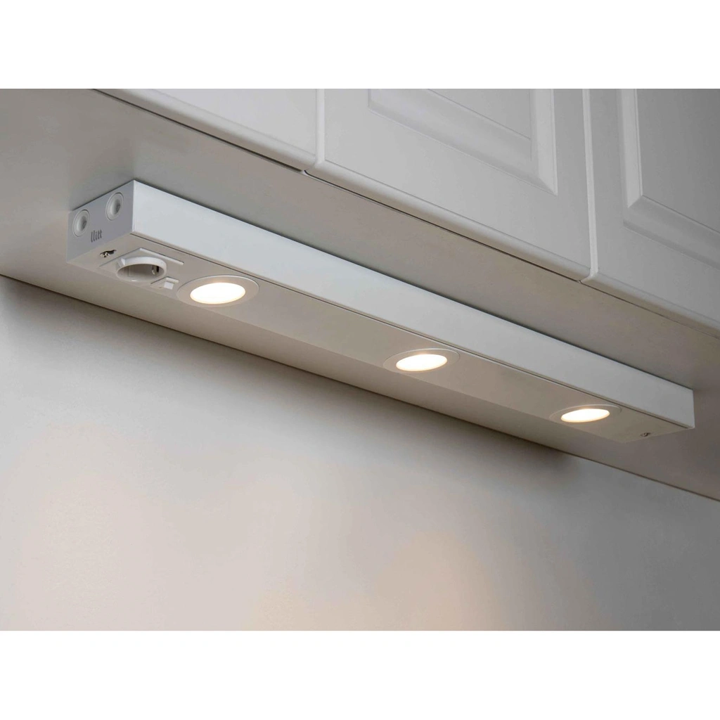 Emma 870 Köksbänksbelysning 2xspot + uttag 3000K 650lm 870cm