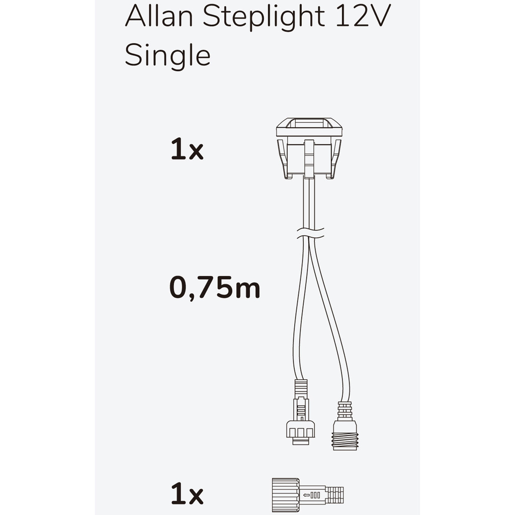 Allan Steplight 1-pack 12V 3000K 5lm IP67