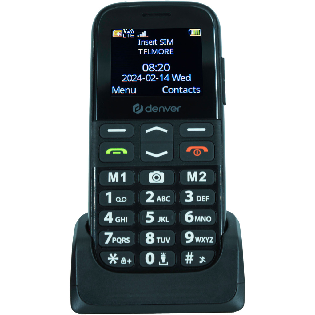 4G Knapp-telefon med SOS/alarm-knapp och stora tydliga knappar