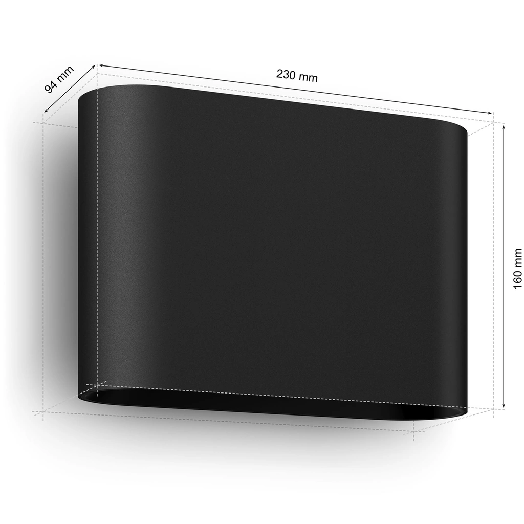 Dymera Vägglampa inom- och utomhus White and Color Ambiance Svart