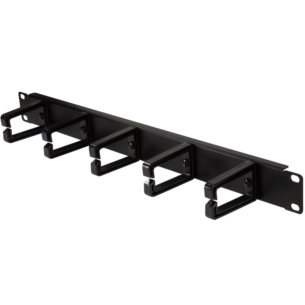 19"-kabelpanel med 5 roterbara fästen U1 Svart
