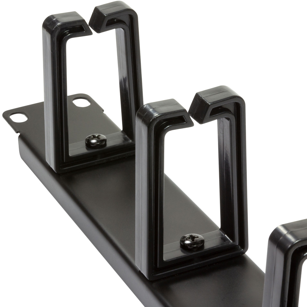 19"-kabelpanel med 5 roterbara fästen U1 Svart