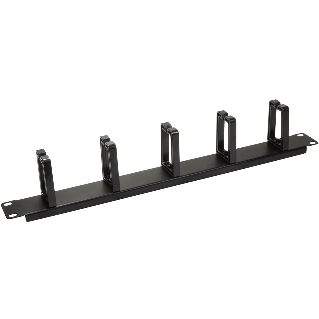 19"-kabelpanel med 5 roterbara fästen U1 Svart