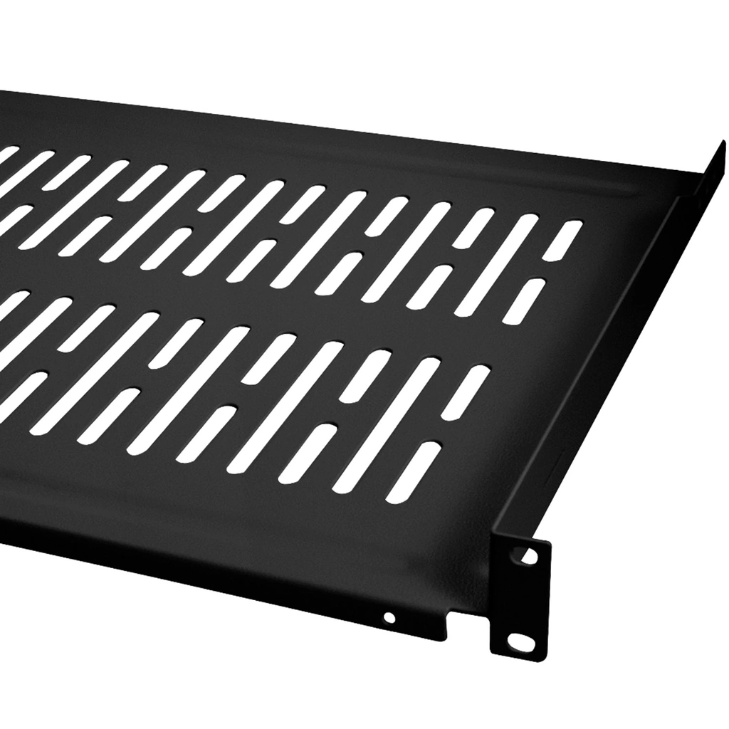 19"-hylla 1U 440 x 350 mm max 10 kg Svart