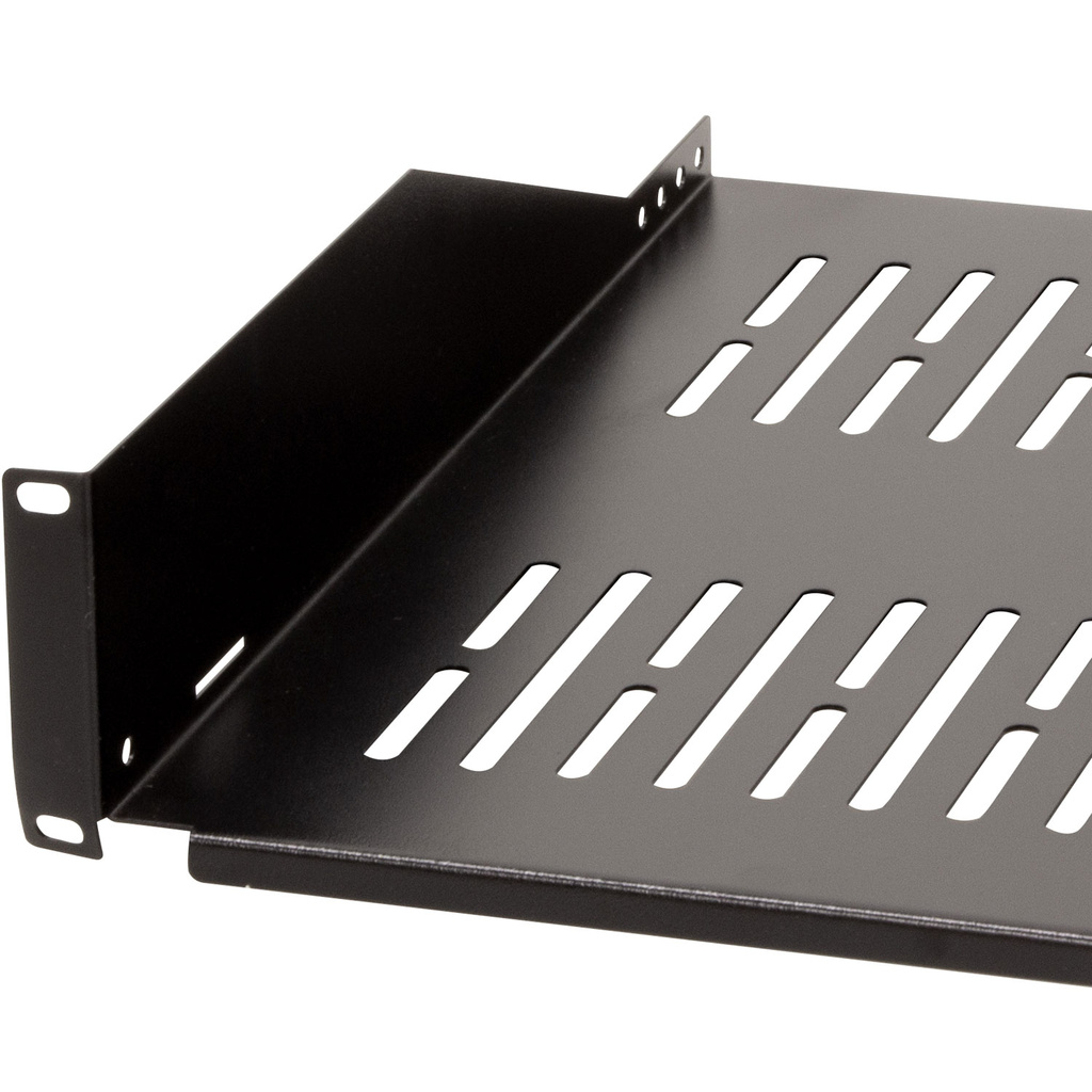 19"-hylla 2U 440 x 406 mm max 25 kg Svart