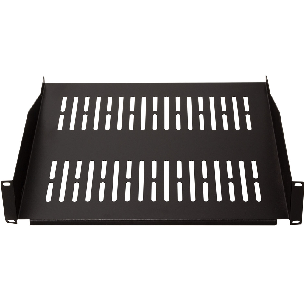 19"-hylla 2U 440 x 406 mm max 25 kg Svart
