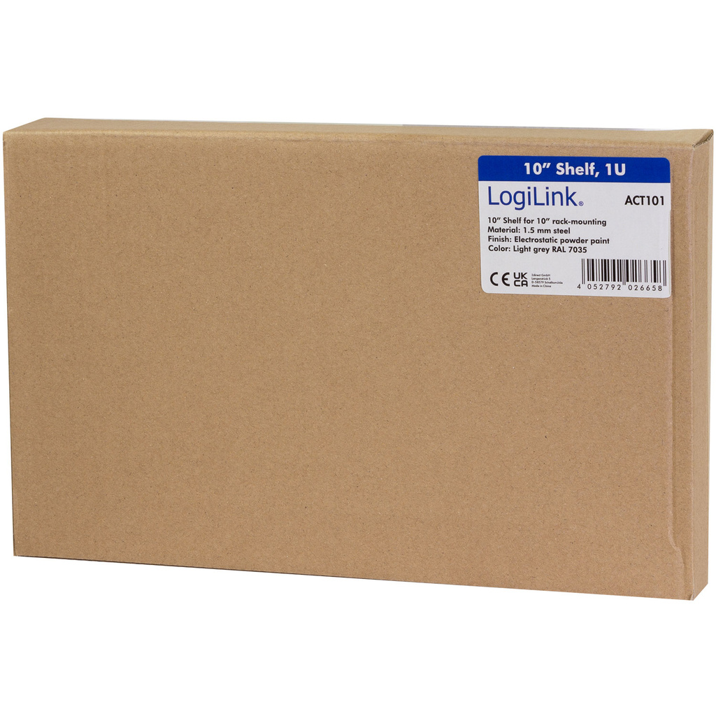 10"-hylla 1U 220 x 150 mm Grå