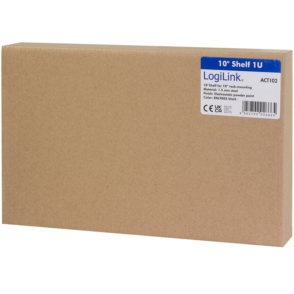 10"-hylla 1U 220 x 150 mm Svart