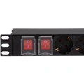 16-vägs grenuttag med överspänningsskydd för 19"-rack U1 Svart