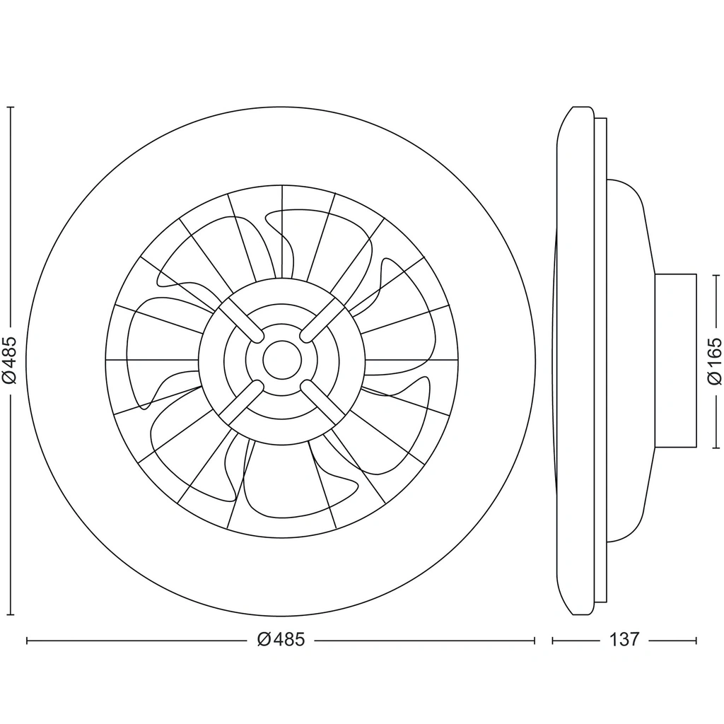 Amigo Takfläkt med LED-belysning Varm-/kallvitt 4000 lm
